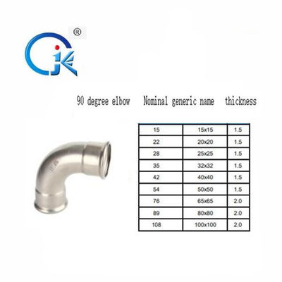 SS304 SS304L Push Fit Compression Fittings V Profile ขั้วต่อเกลียวตัวผู้ตัวเมีย