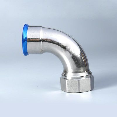 การบีบอัด Push Fit Elbow 2Mpa 90 องศาด้ายภายในเมตริกอุตสาหกรรม