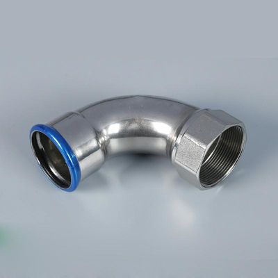 อุปกรณ์กดเหล็กคาร์บอนชุบสังกะสี 2Mpa ข้อศอก 90 °, เกลียวใน