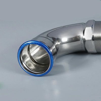 DN20 ท่อประปา Inox กดฟิตติ้ง / ข้องอท่อเหล็ก 90 องศา